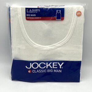 Jockey Classic Big Man A-Shirt Cotton Tank Top Ribbed Beater Shirts 2 Pack XXXL